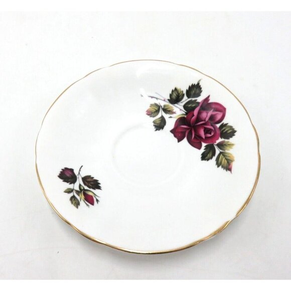 WINDSOR Cup & Saucer Floral Flowers Roses Green and Gold Bone China - Picture 5 of 10